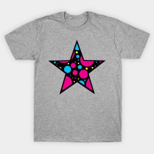 Black and Multicolor Polka Dot Star T-Shirt